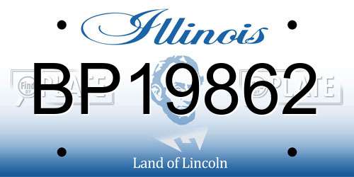 BP19862 Illinois License Plate