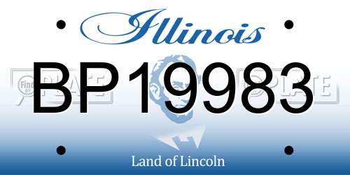 BP19983 Illinois License Plate