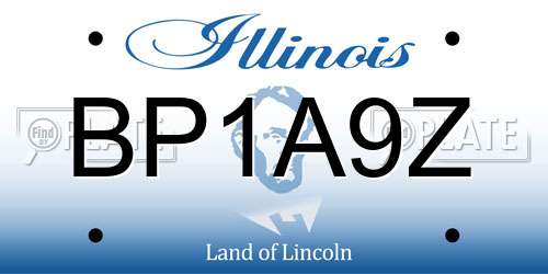 BP1A9Z Illinois License Plate