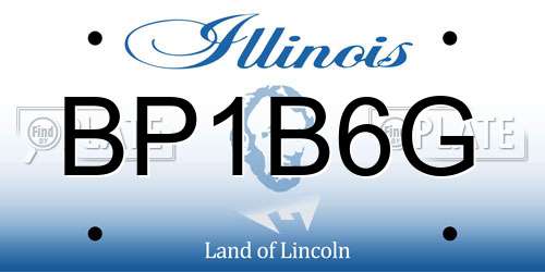 BP1B6G Illinois License Plate