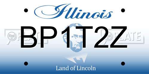 BP1T2Z Illinois License Plate