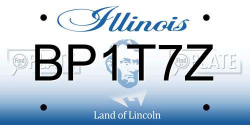 BP1T7Z Illinois License Plate