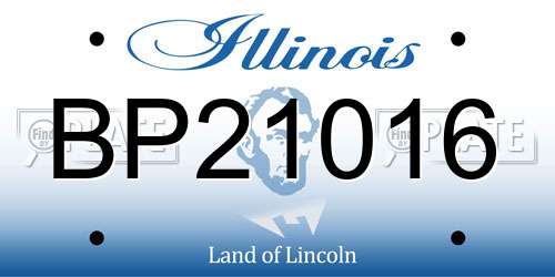 BP21016 Illinois License Plate