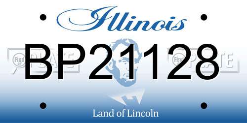 BP21128 Illinois License Plate