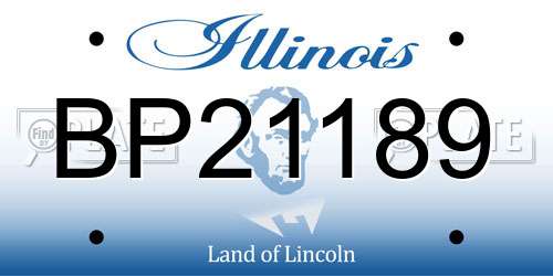 BP21189 Illinois License Plate