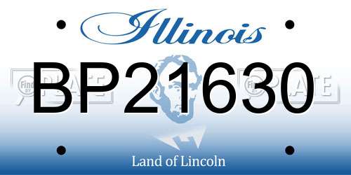 BP21630 Illinois License Plate