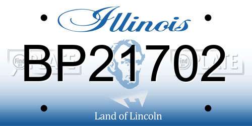 BP21702 Illinois License Plate