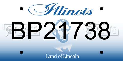 BP21738 Illinois License Plate