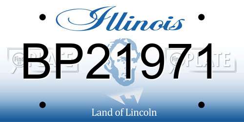 BP21971 Illinois License Plate
