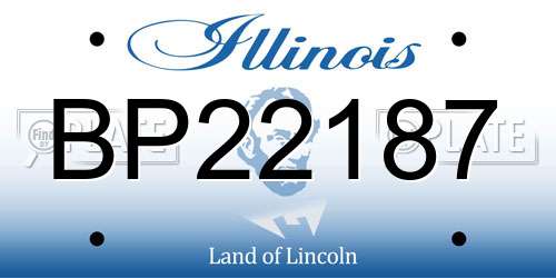 BP22187 Illinois License Plate