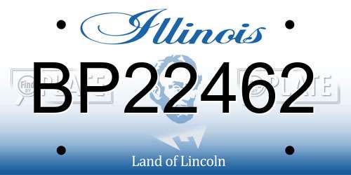 BP22462 Illinois License Plate