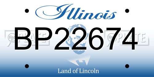 BP22674 Illinois License Plate