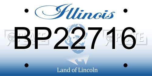 BP22716 Illinois License Plate