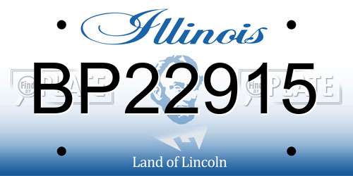 BP22915 Illinois License Plate