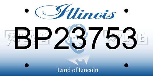 BP23753 Illinois License Plate