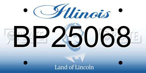 BP25068 Illinois License Plate