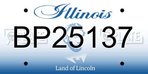 BP25137 Illinois License Plate