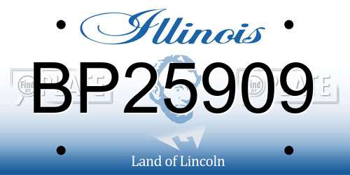 BP25909 Illinois License Plate