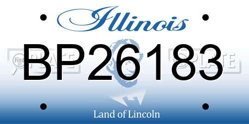BP26183 Illinois License Plate