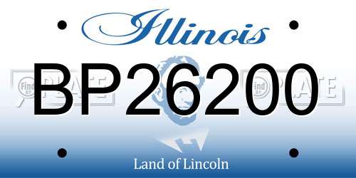 BP26200 Illinois License Plate