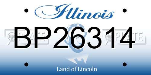 BP26314 Illinois License Plate