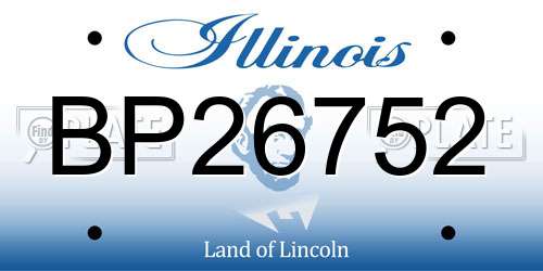 BP26752 Illinois License Plate
