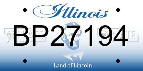BP27194 Illinois License Plate