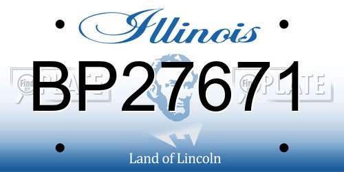 BP27671 Illinois License Plate