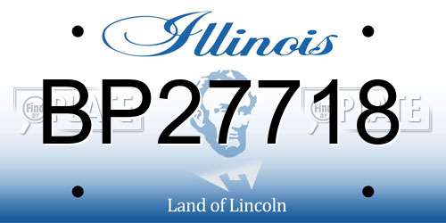 BP27718 Illinois License Plate