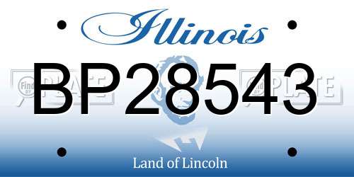 BP28543 Illinois License Plate