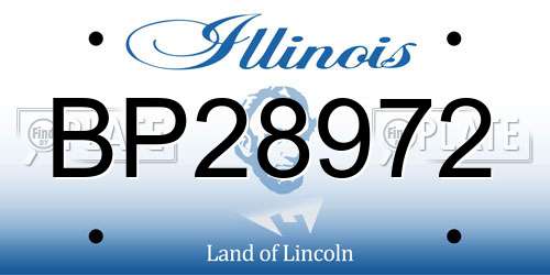 BP28972 Illinois License Plate
