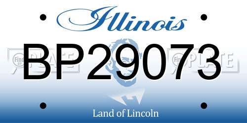 BP29073 Illinois License Plate