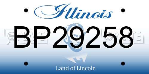 BP29258 Illinois License Plate