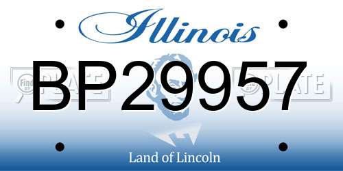 BP29957 Illinois License Plate