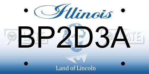 BP2D3A Illinois License Plate