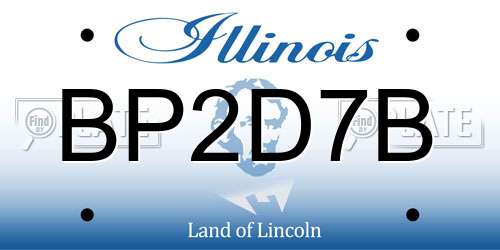 BP2D7B Illinois License Plate