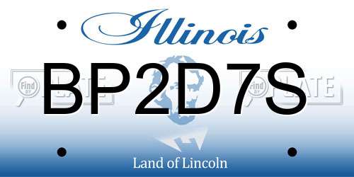 BP2D7S Illinois License Plate