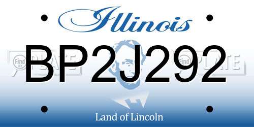 BP2J292 Illinois License Plate