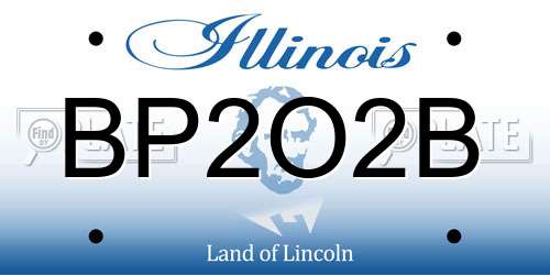 BP2O2B Illinois License Plate