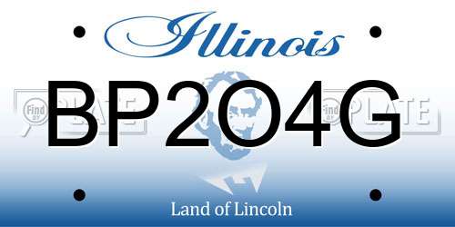 BP2O4G Illinois License Plate