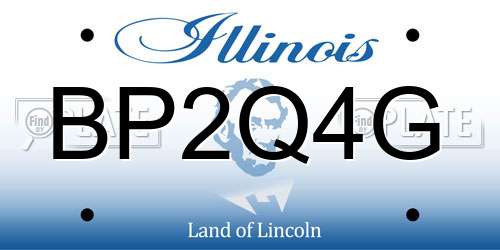 BP2Q4G Illinois License Plate