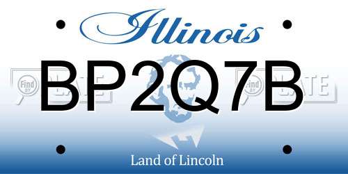 BP2Q7B Illinois License Plate