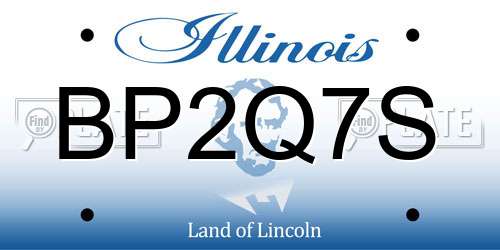 BP2Q7S Illinois License Plate