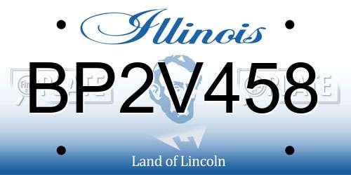BP2V458 Illinois License Plate