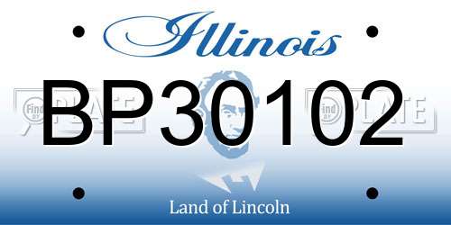 BP30102 Illinois License Plate
