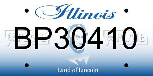 BP30410 Illinois License Plate