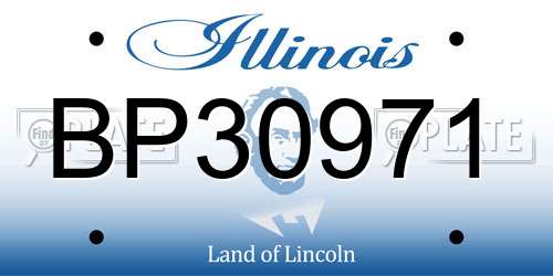 BP30971 Illinois License Plate