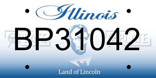 BP31042 Illinois License Plate