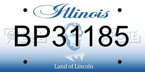 BP31185 Illinois License Plate