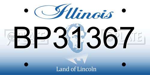 BP31367 Illinois License Plate